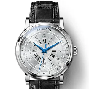 นาฬิกากลไกอัตโนมัติผู้ชายขายส่งออกแบบธุรกิจแบรนด์หรูนาฬิกาข้อมือ LOBINNI 1018A