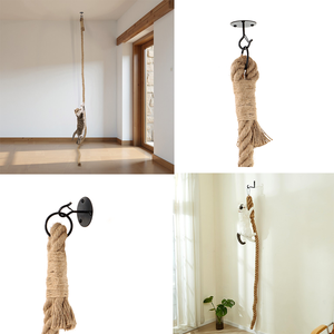 حبل تسلق للقطط مثبت على الحائط أو السقف بطول 3 أمتار، مصنوع من السيزال الطبيعي الصديق للبيئة، معدات لعب داخلية للقطط، تعبئة في كرتون - Product Image 5