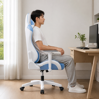 Chaise de jeu moderne et minimaliste, ergonomique, avec accoudoirs réglables, hauteur réglable, chaise pivotante en cuir PU pour la maison, la chambre à coucher et le bureau