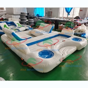 Île flottante gonflable de l'eau avec l'auvent pour la relaxation adulte sur la mer par des vacances - Product Image 5