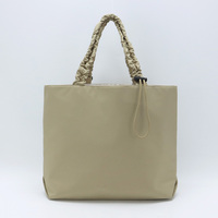 Sac fourre-tout en nylon uni style décontracté avec bandoulière froncée et cordon de serrage, grande capacité, pour femme, idéal pour le shopping quotidien