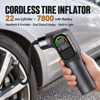 Pompe à air de voiture 12V à gonflage rapide 2026 avec lumière d'urgence, gonfleur de pneus sans fil portable à affichage numérique rechargeable