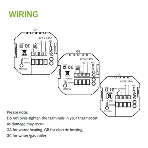 Thermostat d'ambiance intelligent Wi-Fi TUYA avec grand écran couleur, programmable, compatible avec le chauffage et le refroidissement, compatible avec <span class=keywords><strong>Alexa</strong></span> - Product Image 4