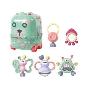 Nouvelle arrivée hochets pour bébé bouillants ensemble de dentition stockage d'animaux <span class=keywords><strong>voiture</strong></span> hochets de dentition jouet pour bébé avec musique son et lumières - Product Image 1