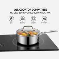 Nouvel Arrivage Usine – Ensemble de 7 Pièces de Batterie de Cuisine en Céramique Antiadhésive Tri-Ply Titane de Haute Qualité pour Vente en Gros (Casseroles, Poêles, Sauteuses)