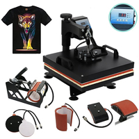 Presse à Chaud 5-en-1 par Sublimation Combo Numérique Personnalisée Transfert à Plat pour Mugs Magiques, T-shirts, Casquettes et Coques de Téléphone