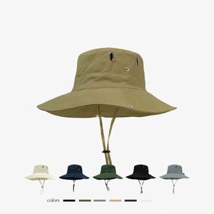 Sombrero de Pescador Plegable de Algodón de Calidad al por Mayor, Sombrero Boonie Liso de Ala Ancha con Cordón para Hombre, Patrón de Dibujos Animados Personalizado para Ciclismo - Product Image 1