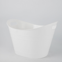 Grands seaux à glace transparents pour boissons, 18 L, pour fêtes, seaux à glace en plastique ovales, paniers de rangement, bac à glace