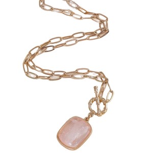 Collar Largo con Colgante de Cristal de Cuarzo Rosa Natural de Diseño Original con Cierre OT <span class=keywords><strong>para</strong></span> <span class=keywords><strong>Mujer</strong></span>, Joyería Bohemia <span class=keywords><strong>para</strong></span> Suéter 2026 - Product Image 5