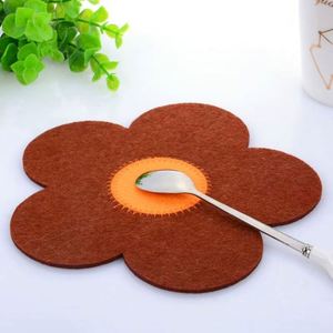 Various Color Irregular Bright Color Felt Coasters Custom Logo for <b>Coffee</b> Mug Mat <b>Table</b> Decoration - Product Image 5