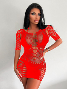Robe de Lingerie en résille pour femmes Body en filet de poisson noir Chemise Sexy Teddy Naughty <span class=keywords><strong>Bas</strong></span> de corps en dentelle en maille pour femmes - Product Image 2