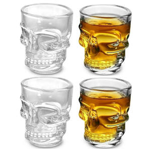 Lujo Vacío Mini Glass Whisky Tequila Tazas 50ml Skull Head Shape Shot Yard Bebidas congeladas Tazas <span class=keywords><strong>de</strong></span> vidrio al por mayor - Product Image 4