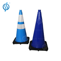 Cône de signalisation routière en PVC coloré de 70 cm et 1,7 kg avec anneau – Produit d'avertissement routier