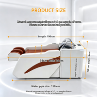 Machine de lavage de cheveux moderne avec massage automatique et système de pulvérisation d'eau à 360°, équipement de lavage capillaire pour salon, salle de bain et utilisation en extérieur