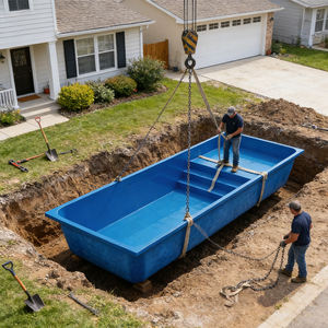 Piscina familiar, piscina lista para usar, mini piscina, comprar piscina, piscina para la familia, piscina con cascada - Product Image 2