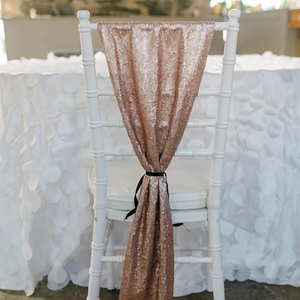 Bling <strong>Chair</strong> Sash Pink Sequin Seat Back Decoration for Hotel Banquet Home Party <strong>Chairs</strong>