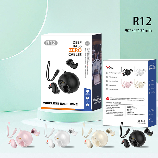 2025 Mini Coconut HIFI Stereo Earbuds Ultra Long Life BT5.3 Ergonomically Designed ENC Sleep Comfortable Ear Digital Display