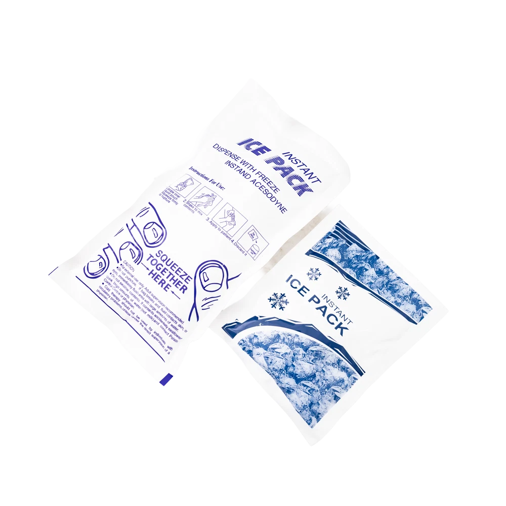 Disposable Medical First Aid Non Toxic Ice Packs Compress Wraps Instant Cold Pack Customizable Logo 100g