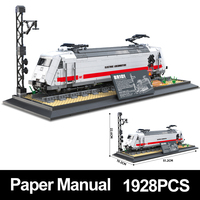 Reobrix 66802 Nouveau modèle de locomotive MOC BR101 en briques, jouets de montage DIY pour garçons, cadeaux d'anniversaire pour enfants, ensembles de blocs de construction