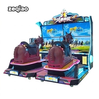 Machine de jeu de simulation d'équitation, simulateur de course interactif, jeu de parc d'attractions, jeu de mouvement, Storm Steed, quatre écrans