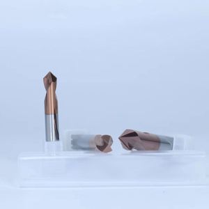 Fresa de Acero de Tungsteno con Recubrimiento Nano Azul HRC65 de 90 Grados, Marca ZY/OEM, Herramienta Profesional para Biselado y Centrado - Product Image 3