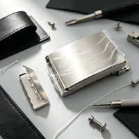 Boucle de ceinture automatique en acier inoxydable nickel brossé pour hommes, pièce de rechange pour ceinture habillée, vente en gros