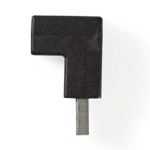 Adaptador USB 2.0 A macho a hembra con ángulo de 90 grados, color negro - Product Image 2