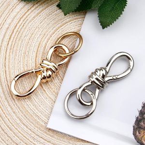 Twist Knot Clasp Bag Charm Keychain D Ring Keychain Heavy Duty Spring <b>Snap</b> <b>Hook</b> Fashion Accessory For Purse Backpack - Product Image 3