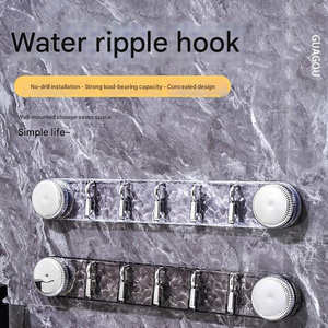 Crochets rotatifs à ventouse 5 en 1, <span class=keywords><strong>sans</strong></span> perçage, forte capacité de charge, porte-serviettes de salle de bain mural, crochet en rangée ondulé - Product Image 1