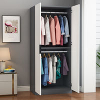 Usine OEM ODM 2 portes autoportantes durabilité mélamine panneau de particules de bois vêtements armoire blanche armoire de rangement pour chambre à coucher