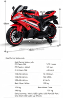 Dilengkapi Motor Bertenaga Tinggi 550W Baterai Isi Ulang 12V 4.5Ah Menawarkan Tenaga Kuat Waktu Bermain yang Lebih Lama - Motor Sport USB
