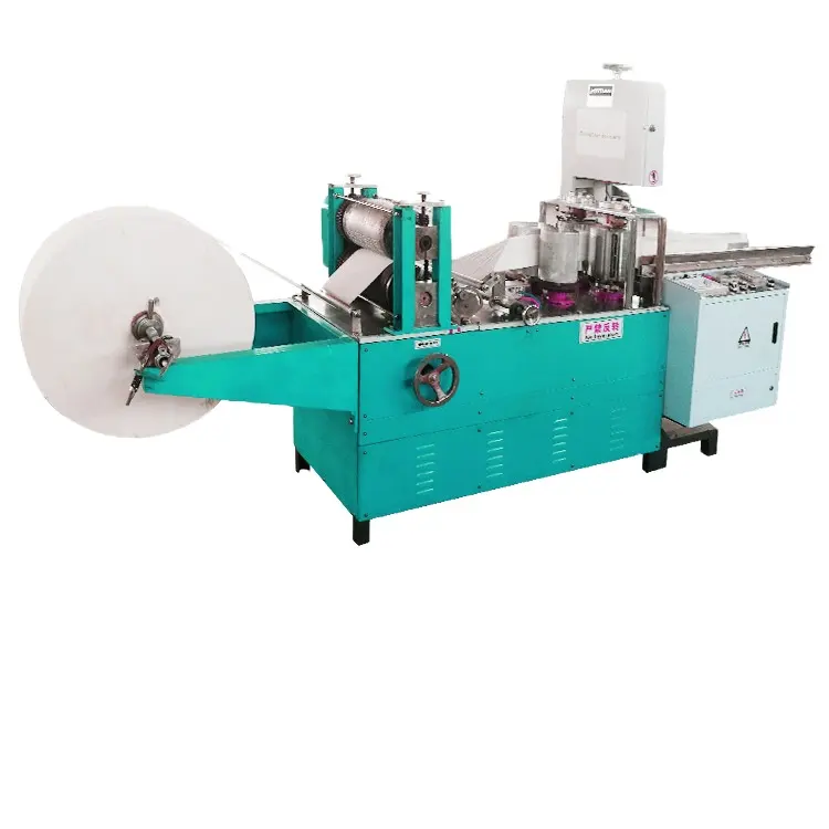 Máquina plegadora de papel de servilleta en relieve con impresión de dos colores