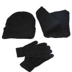 D1833 Conjunto de Invierno 2019, Gorro de Lana Gruesa, Bufanda y Guantes Tejidos Cálidos para Mujer y Hombre, Estilo Cuadrado - Product Image 5