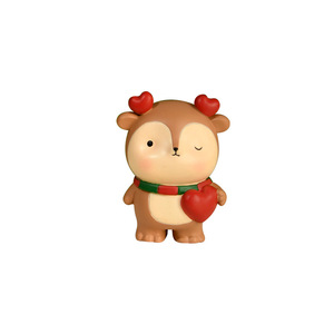 Top Rhyme Christmas Animal Figurines Resin Decorations 3.9in Indoor Desktop <b>Ornaments</b> For Living Room - Product Image 2