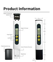 Testeur numérique de TDS, stylo testeur d'eau 0-9999 PPM, portable pour l'eau potable, l'hydroponie, l'aquarium
