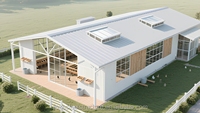 Conception de bâtiment de poulailler agricole préfabriqué en acier galvanisé moderne avec garantie à vie, marque JIEKE
