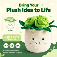 Peluche Rose Verte en Pot Personnalisée OEM ODM, Adorable Poupée en Peluche Souriante en Pot de Fleurs, Peluche Florale Douce pour Décoration Intérieure & Cadeau