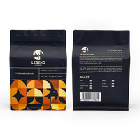 Valve de pochette d'emballage de café en feuille d'aluminium personnalisée à fond plat zip-lock à déchirure facile barrière élevée de qualité alimentaire pour le café alimentaire