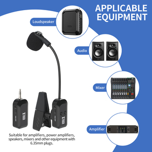 Micrófono Inalámbrico para Saxofón XTUGA KX721 con Receptor de Clip Sin Cables para Instrumentos Musicales Micrófono UHF con Clip para Saxofón - Product Image 6