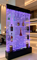 Panneau mural en acrylique avec bulles d'eau et éclairage LED, design moderne, utilisation toute saison, installation au sol sur mesure à grande échelle