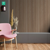 TianGe Certificat Ce Certificat Fsc Adhésif Akupanel Music Studio Mdf Placage Moderne 2600/2700Cm Panneaux Acoustiques à Lamelles Murales
