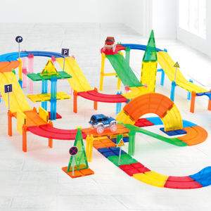 150 Uds. Fábrica al por mayor nuevo diseño pista de transporte azulejos magnéticos juguetes magnéticos imán STEM juguetes educativos para niños - Product Image 1