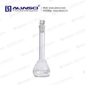 ขวดวัดปริมาตรแก้วใส NS12/14 ขนาด 50 มล. คลาส A พร้อมจุกแก้ว, รหัส QR (ใบรับรองส่วนบุคคล) 3.3 โบโรซิลิเกต - Product Image 5