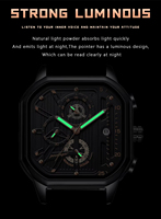 POEDAGAR 628 Montre de sport et de loisirs de luxe à quartz, montre pour homme d'affaires avec bracelet en acier inoxydable et en cuir