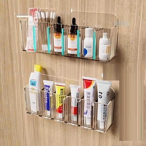 Support mural de stockage de pommade de luxe en acrylique ondulé avec boîte de rangement cloisonnée - Product Image 4