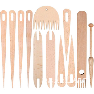 Juego de herramientas de tejido de madera, peine de aguja de madera natural para manualidades de bordado hechas a mano - Product Image 5