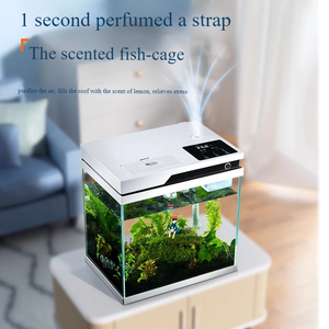 自動給餌 スマート 小型水槽 高透明クリアガラス スマートアクアリウム フィルター・LEDライト付き - Product Image 2