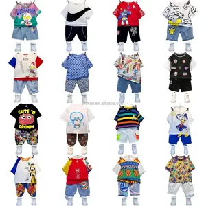 Boys summer suit short-sleeved lapel polo shirt children's casual T-shirt shorts suit children's clothing wholesale