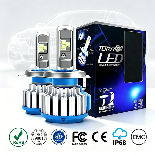 LELANPU Lamp Light Voiture Focos Conversion Kit Canbus High Low Beam Auto Headlamp T1 Turbo LED Headlight Bulb for Car Truck SUV