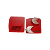 Bloc de meulage diamanté Husqvarna Redi Lock à double segment en forme de flèche pour le meulage des sols en béton souple, l'élimination de l'époxy et la restauration des sols